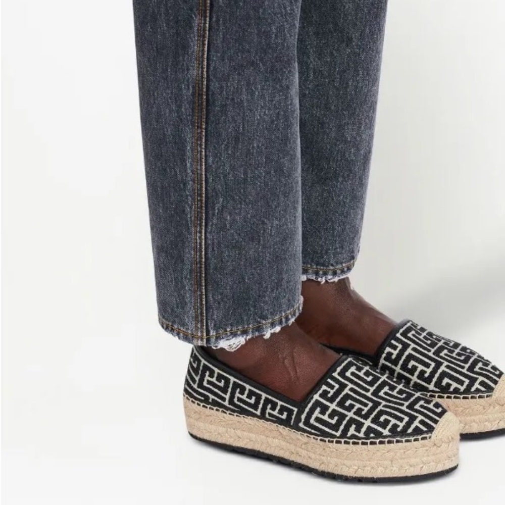 Balmain Black and Cream Espadrilles - Picture 1 of 13